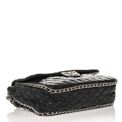 Chanel Washed Lambskin Quilted Maxi Chain Around Flap Black 4 of 7