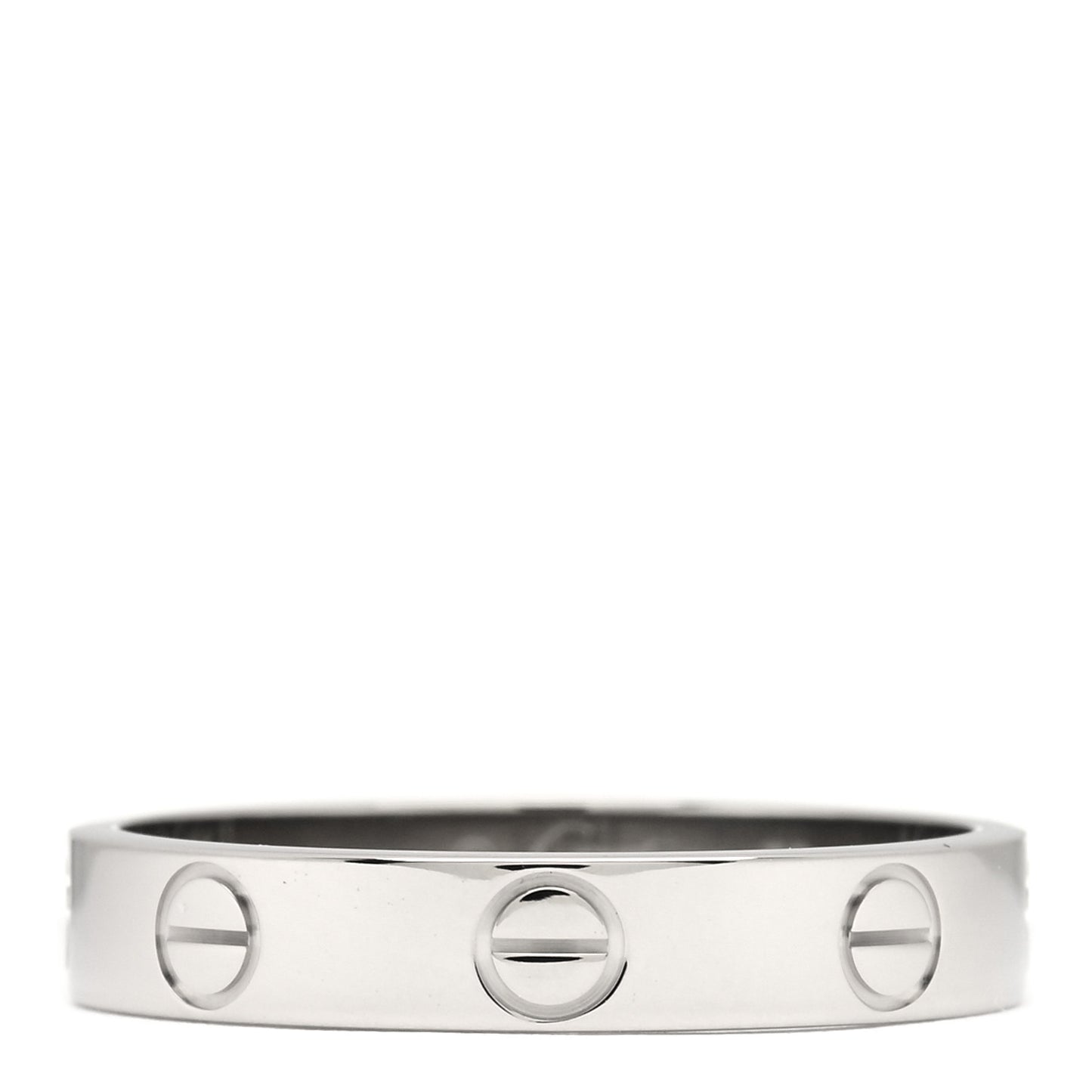 18K White Gold 3.5mm LOVE Wedding Band Ring 53 6.25