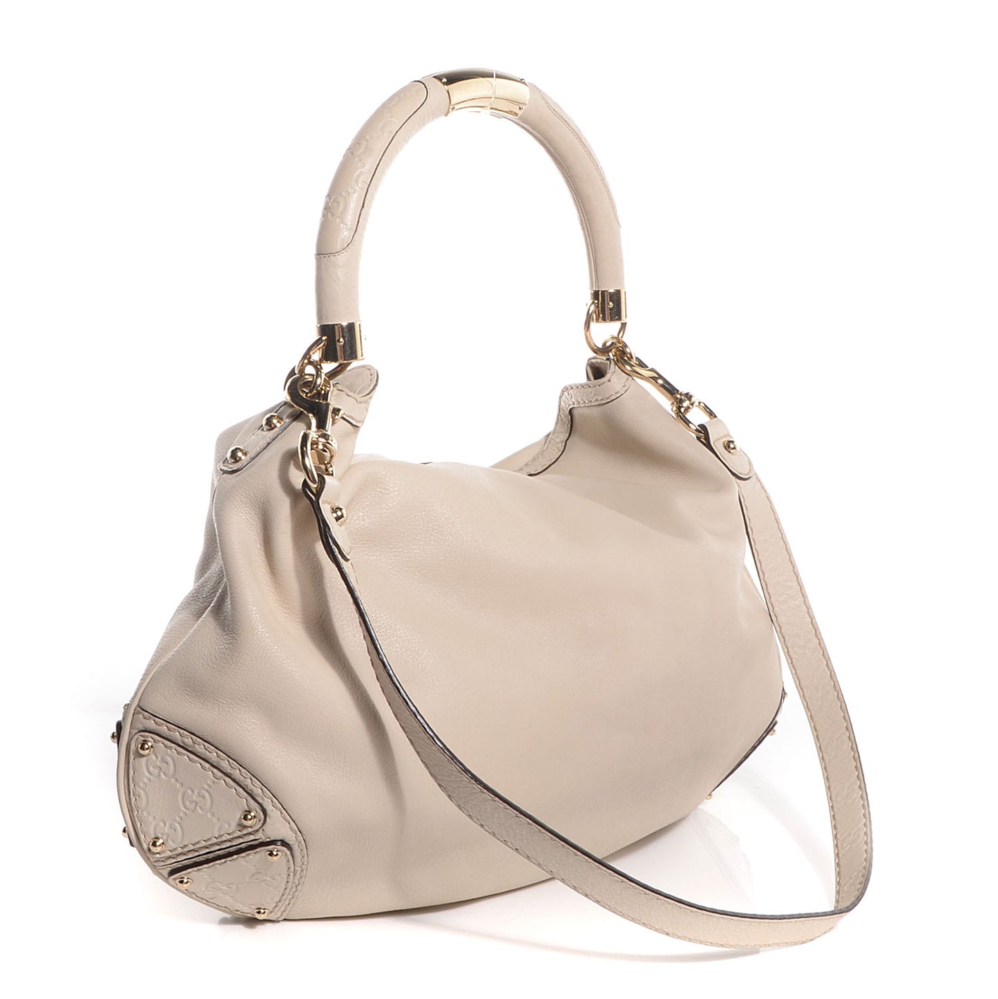 Calfskin Large Indy Top Handle Hobo Off White