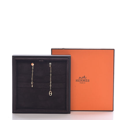 Hermes 18K Rose Gold Diamond TPM Farandole Drop Earrings 5 of 5