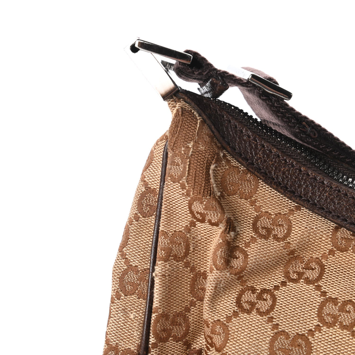 Gucci Monogram Medium Half Moon Hobo Dark Brown 14 of 15