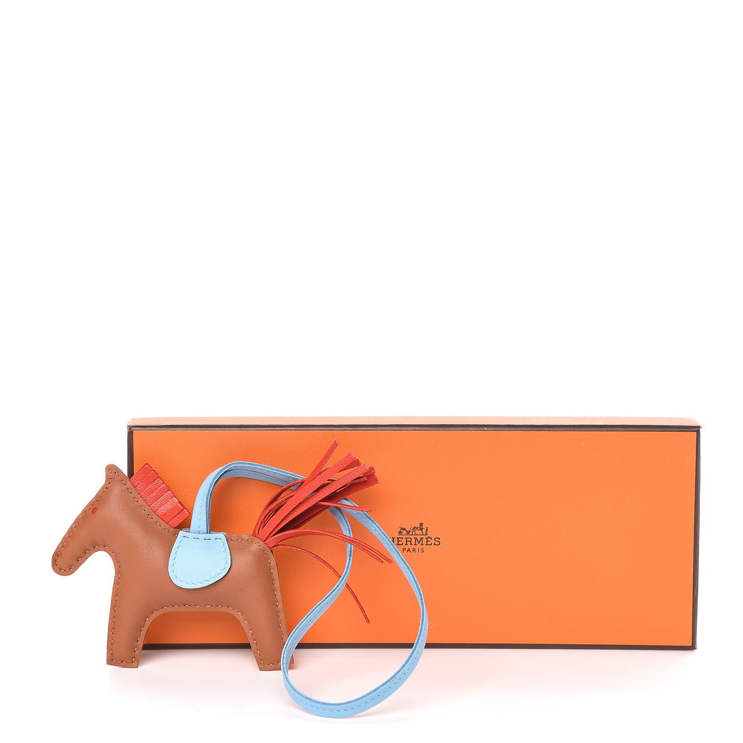 Milo Lambskin Grigri Rodeo Horse Bag Charm PM Gold Rouge Indien Celeste