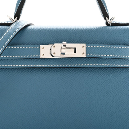 Hermes Epsom Mini Kelly Sellier 20 New Blue Jean 8 of 14