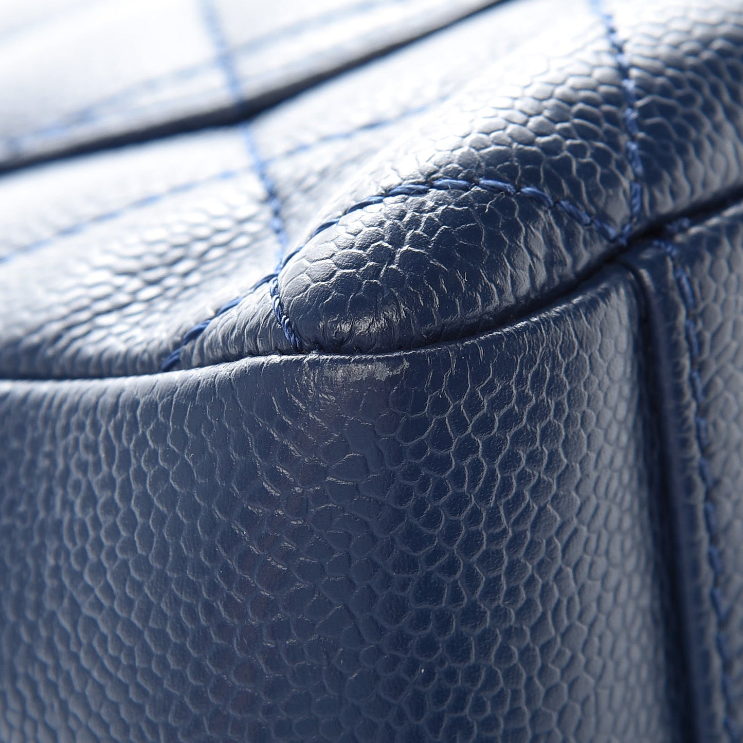Caviar Quilted Grand Shopping Tote GST Dark Navy Blue