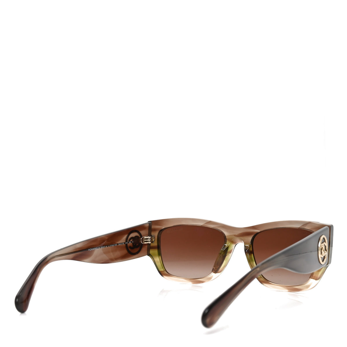 Chanel Acetate Rectangle Sunglasses 5507-A Brown Orange 10 of 14