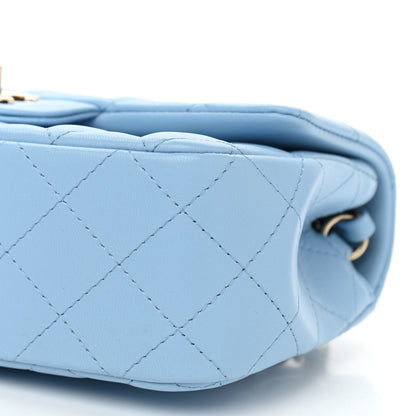 Chanel Lambskin Quilted Mini Rectangular Flap Light Blue 10 of 10