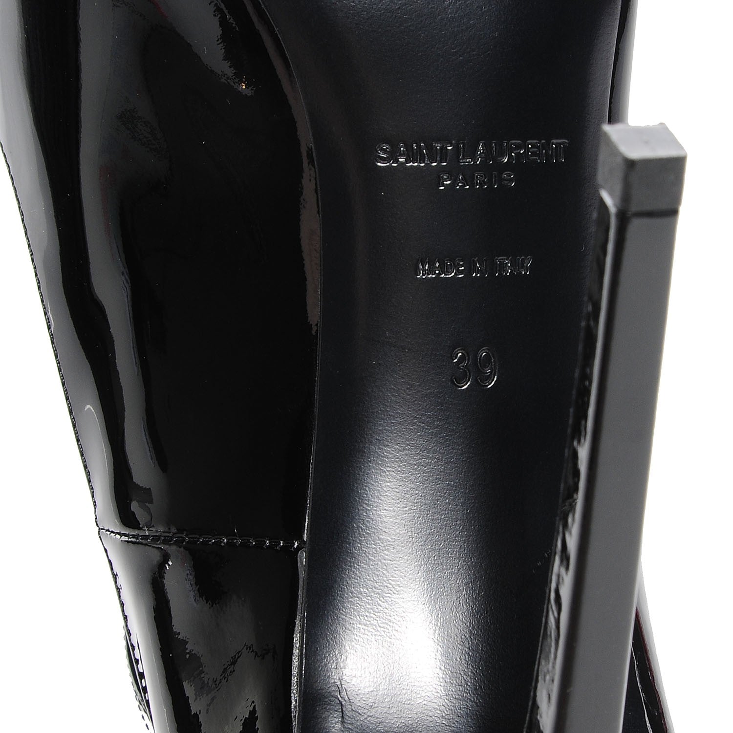Saint Laurent Patent T-Strap Pumps Black 39 6 of 7