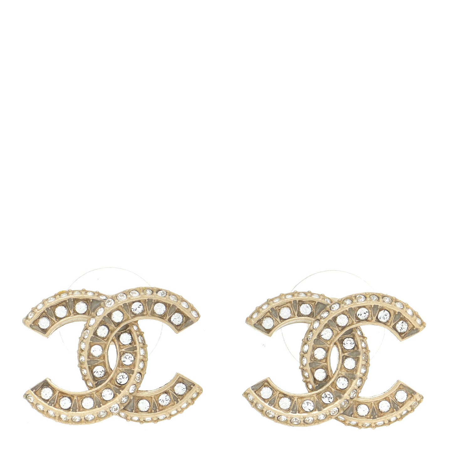Crystal Timeless CC Earrings Light Gold