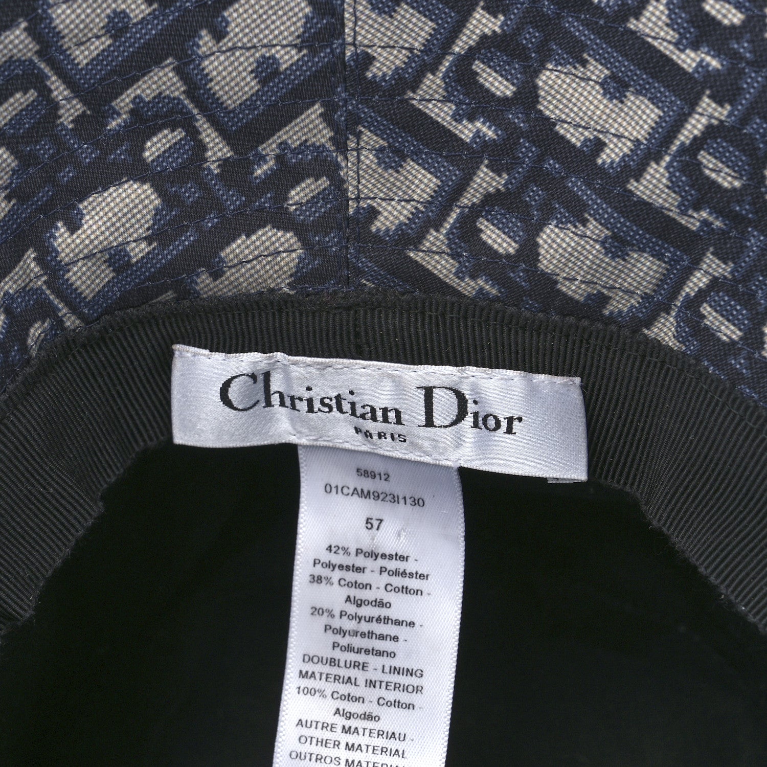 Christian Dior Camouflage Logo Bucket Hat 57 Black 7 of 8