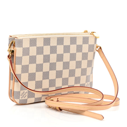 Louis Vuitton Damier Azur Double Zip Pochette 3 of 9