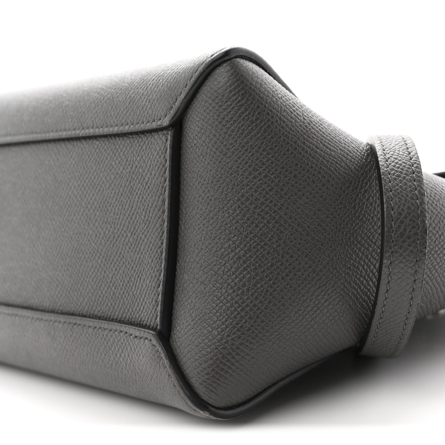 Grained Calfskin Nano Belt Bag Grey