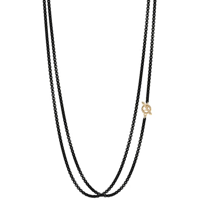 David Yurman Stainless Steel 14K Yellow Gold Acrylic Bel Aire Chain Necklace Black 1 of 5