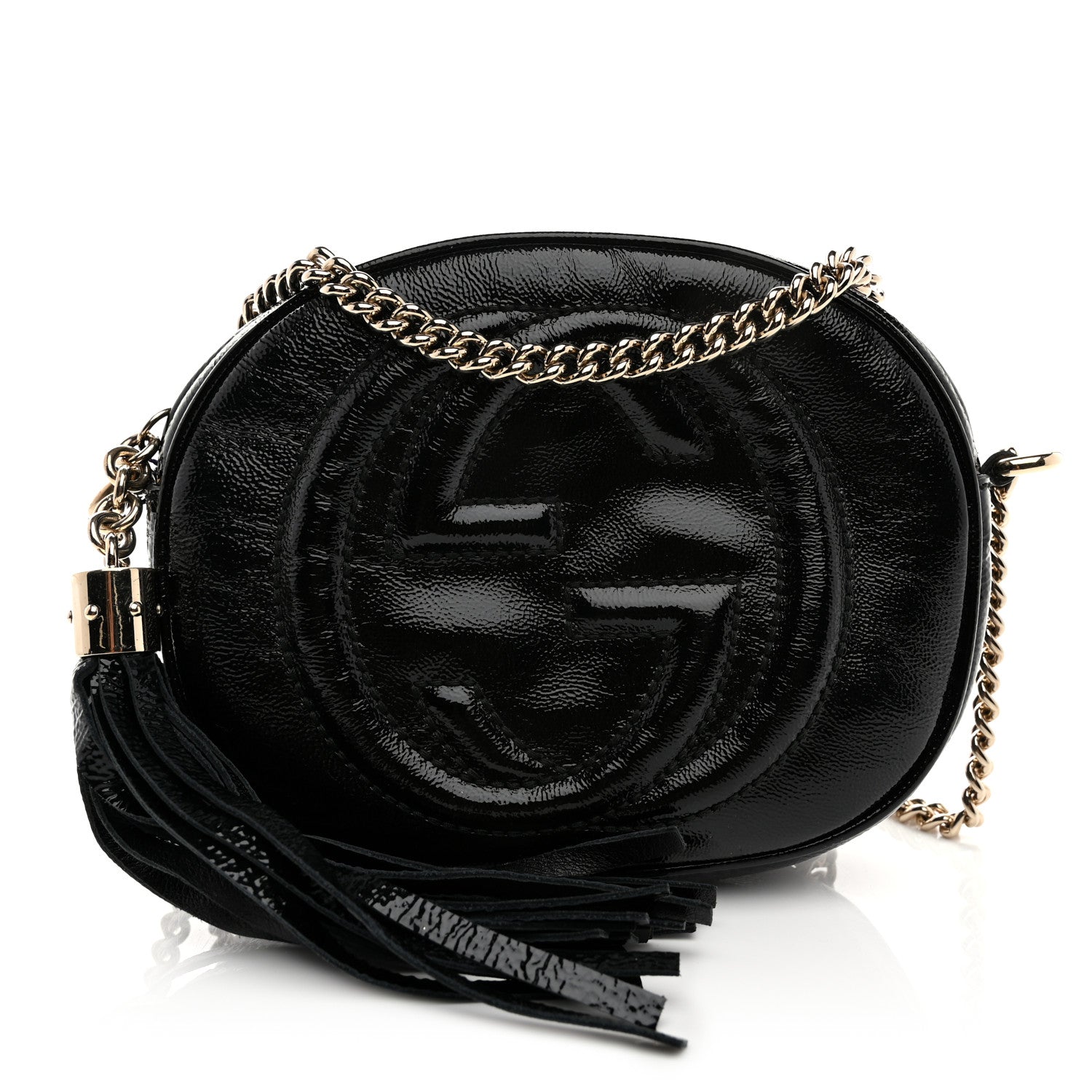 Gucci Patent Mini Soho Chain Bag Black 1 of 10