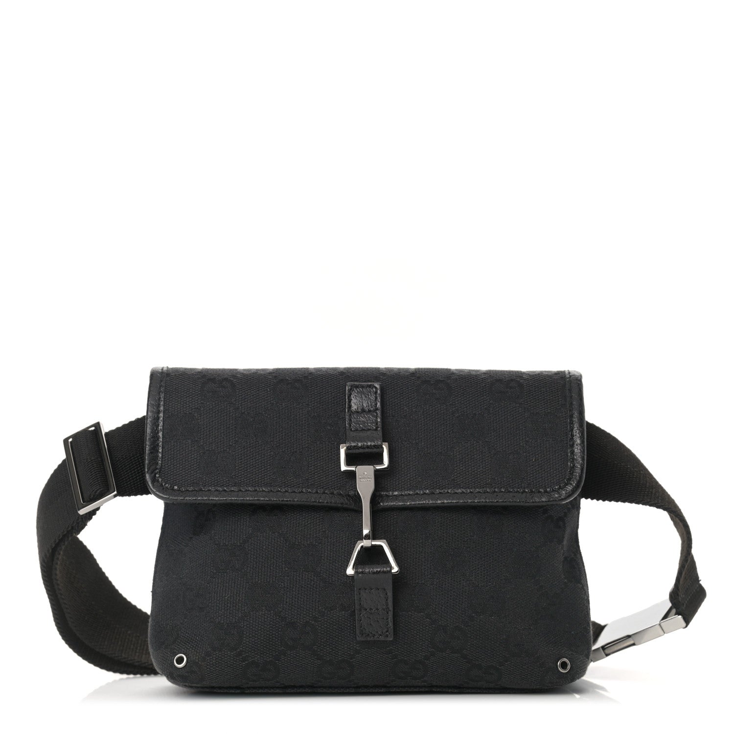 Gucci GG Monogram Web Flight Belt Bag Black 1 of 10