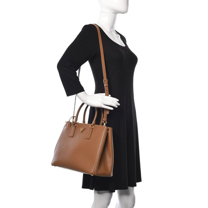 Prada Saffiano Medium Galleria Double Zip Tote Caramel 2 of 9
