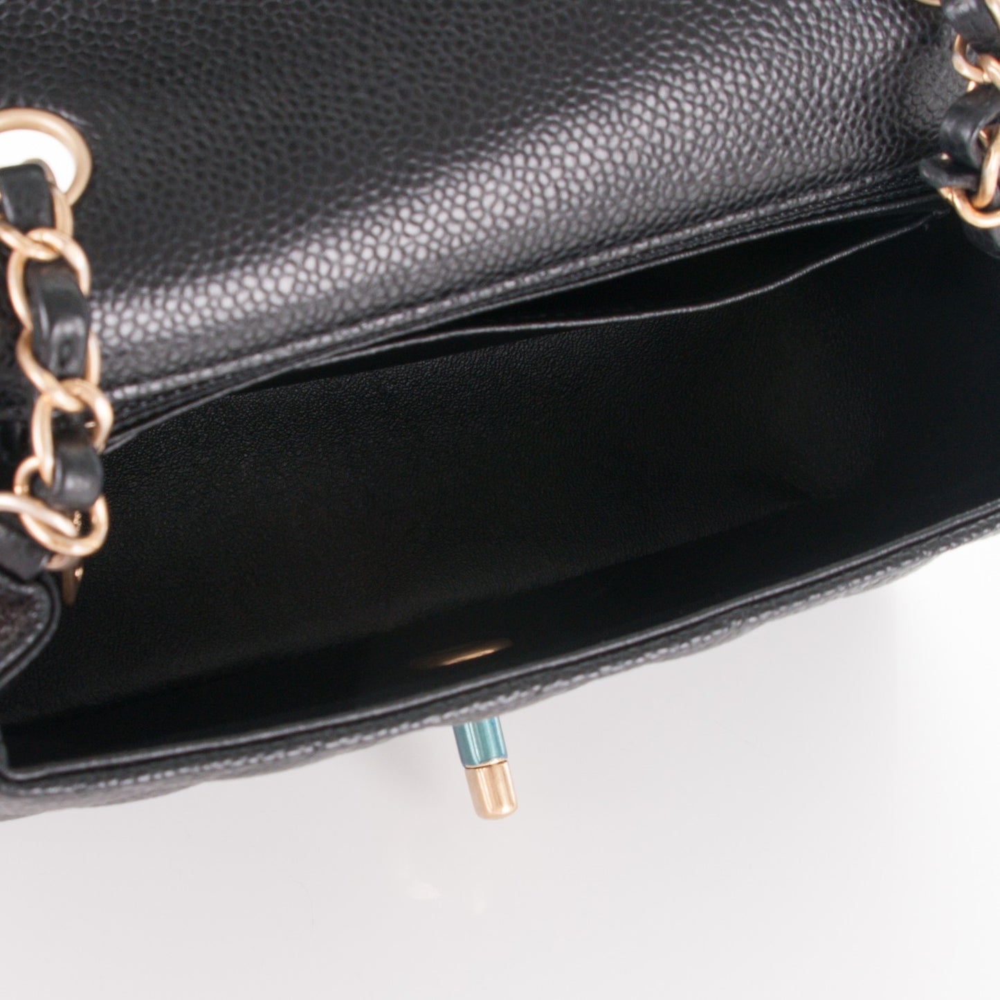 Caviar Quilted Mini Rectangular Flap Black