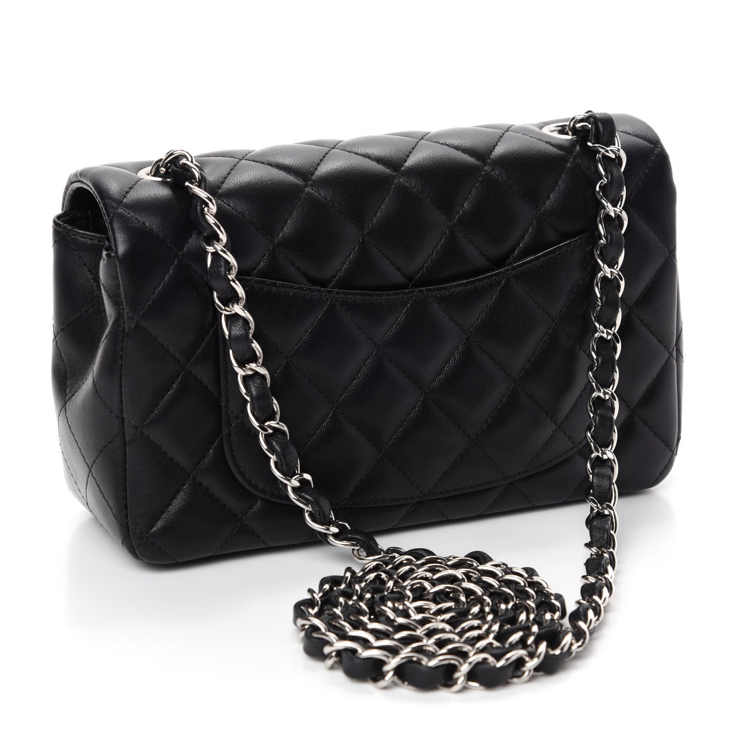 Chanel Lambskin Quilted Mini Rectangular Flap Black 3 of 11