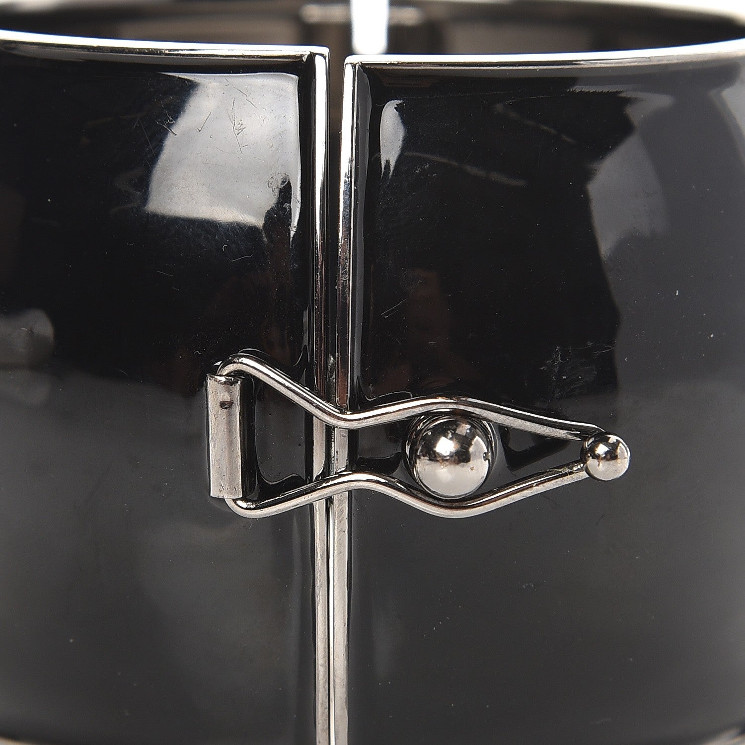 Chanel Resin Crystal Baguette Wide Cuff Black 3 of 4