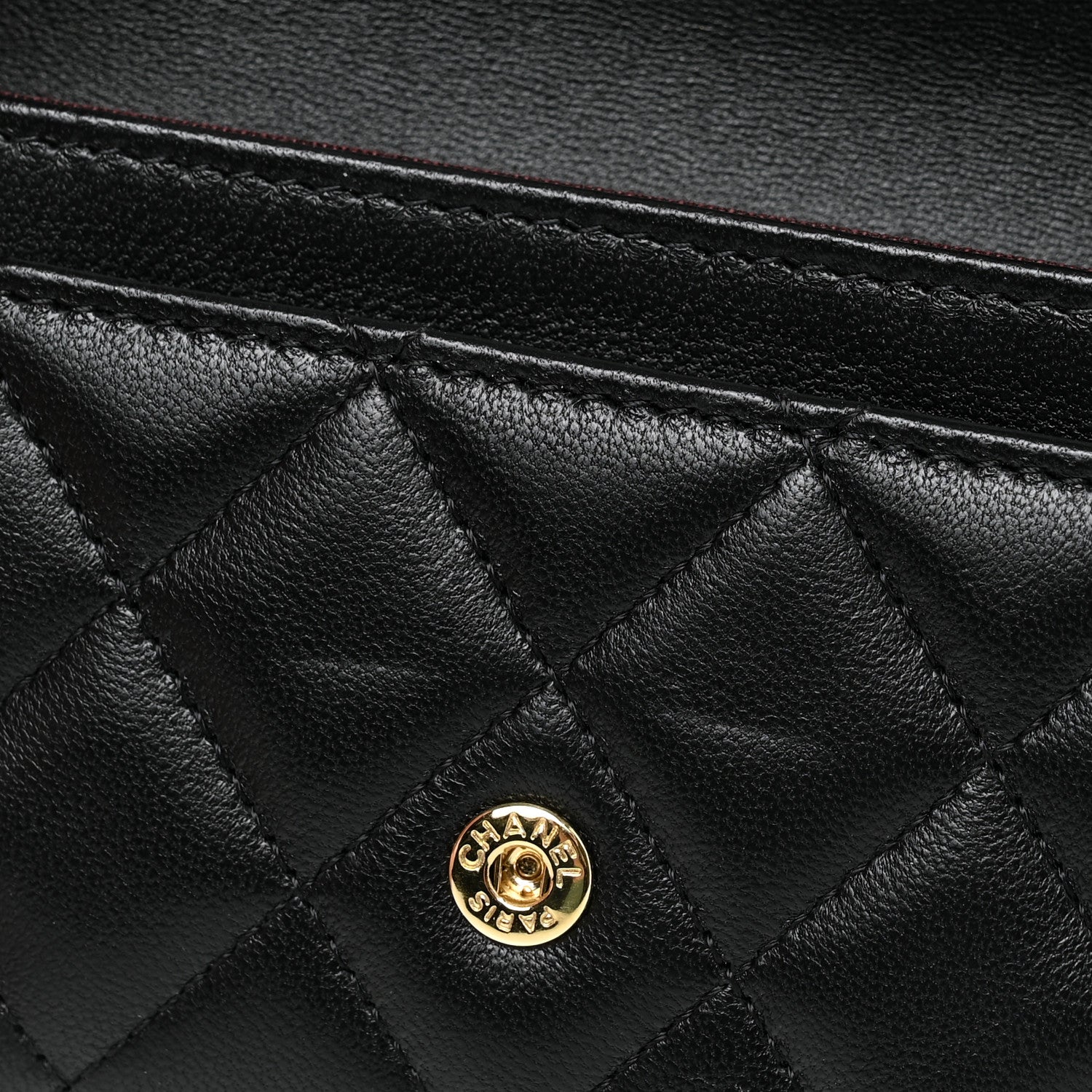 Chanel Lambskin Quilted Flap Card Holder Wallet Black 10 of 11