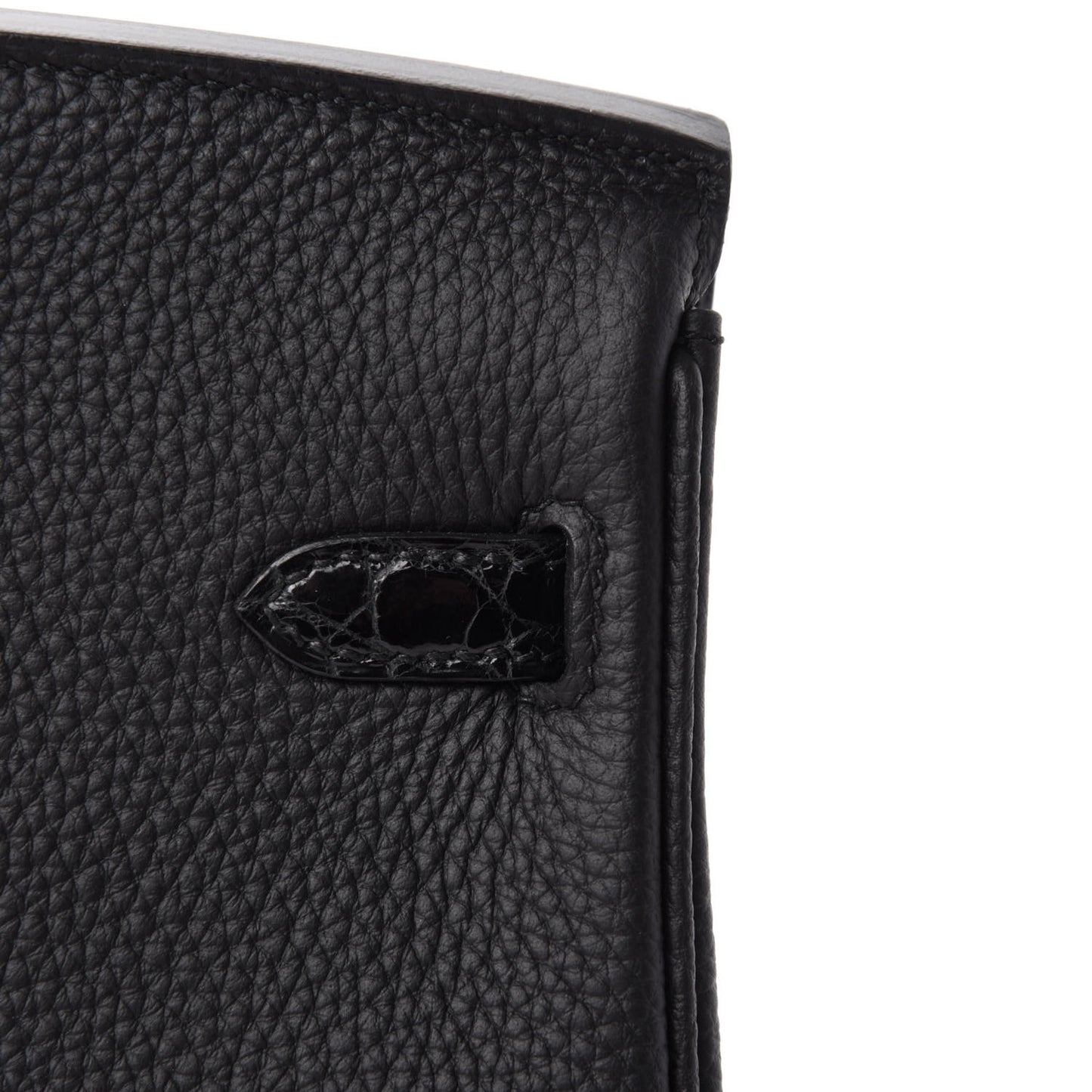 Togo Shiny Niloticus Crocodile Birkin Touch 25 Black