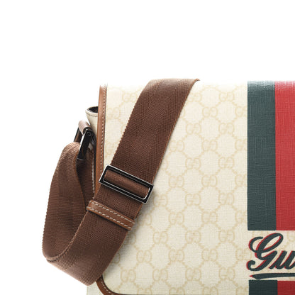 Gucci Monogram Web Stripe Medium Flap Messenger Bag White 15 of 15