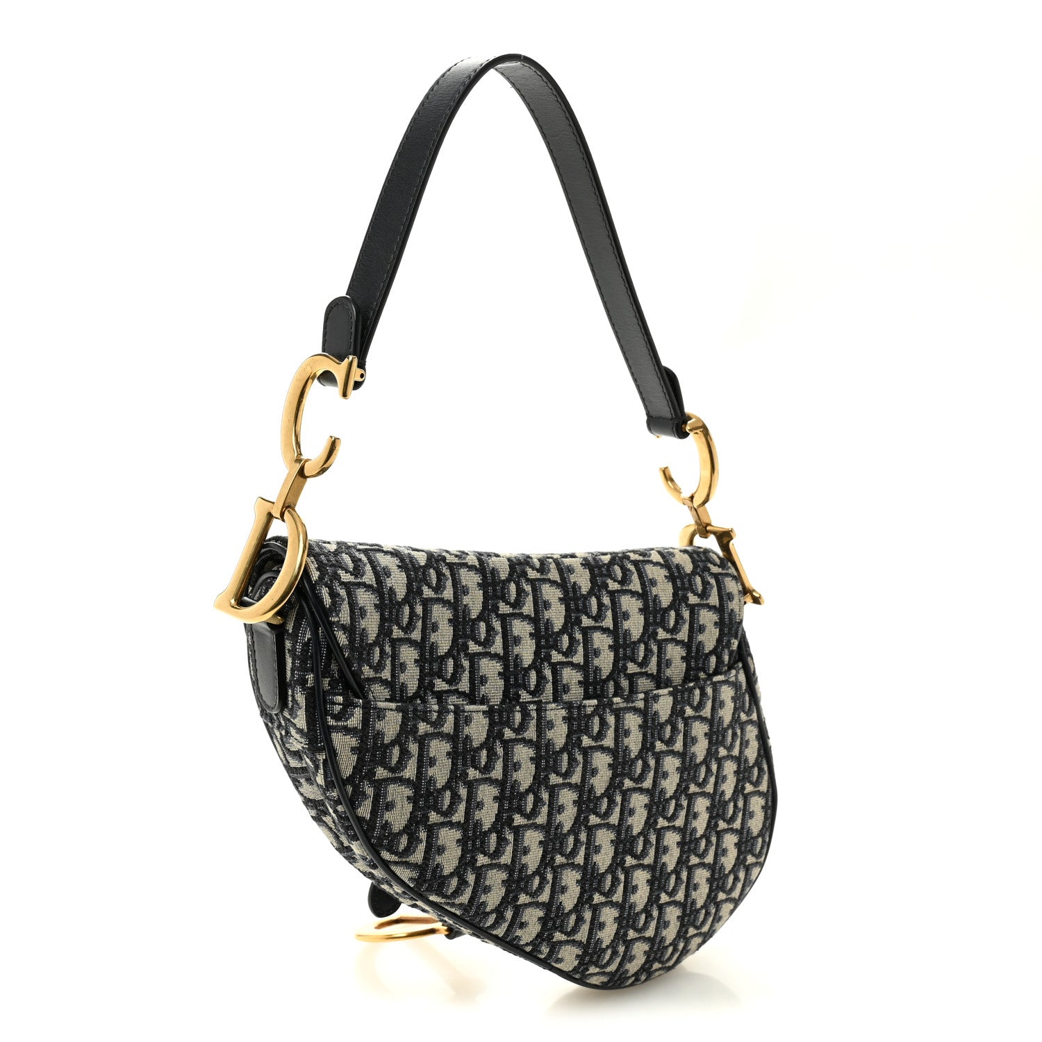 Christian Dior Oblique Saddle Bag Blue 3 of 10