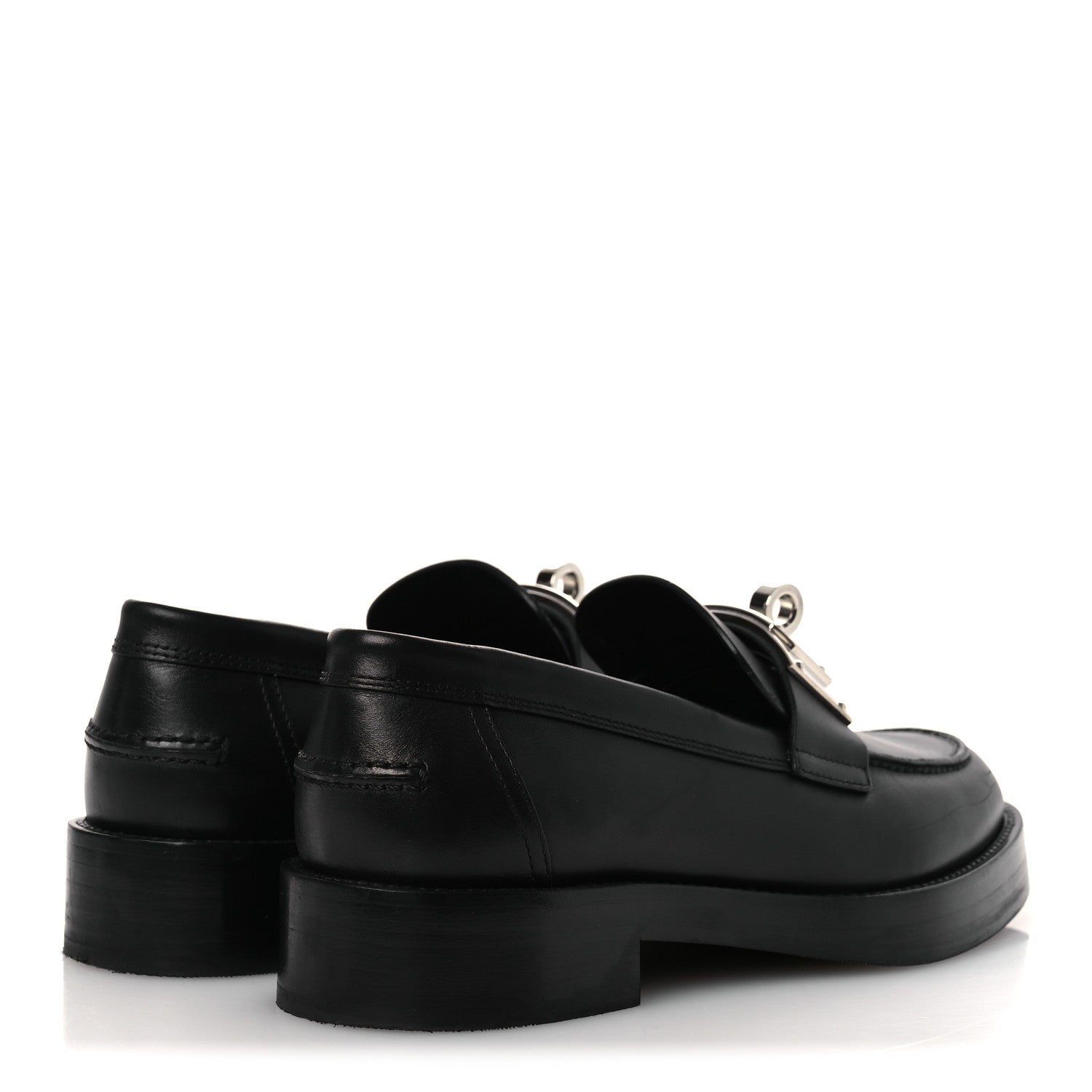 Hermes Calfskin Womens Hot Loafer 37 Black 5 of 13