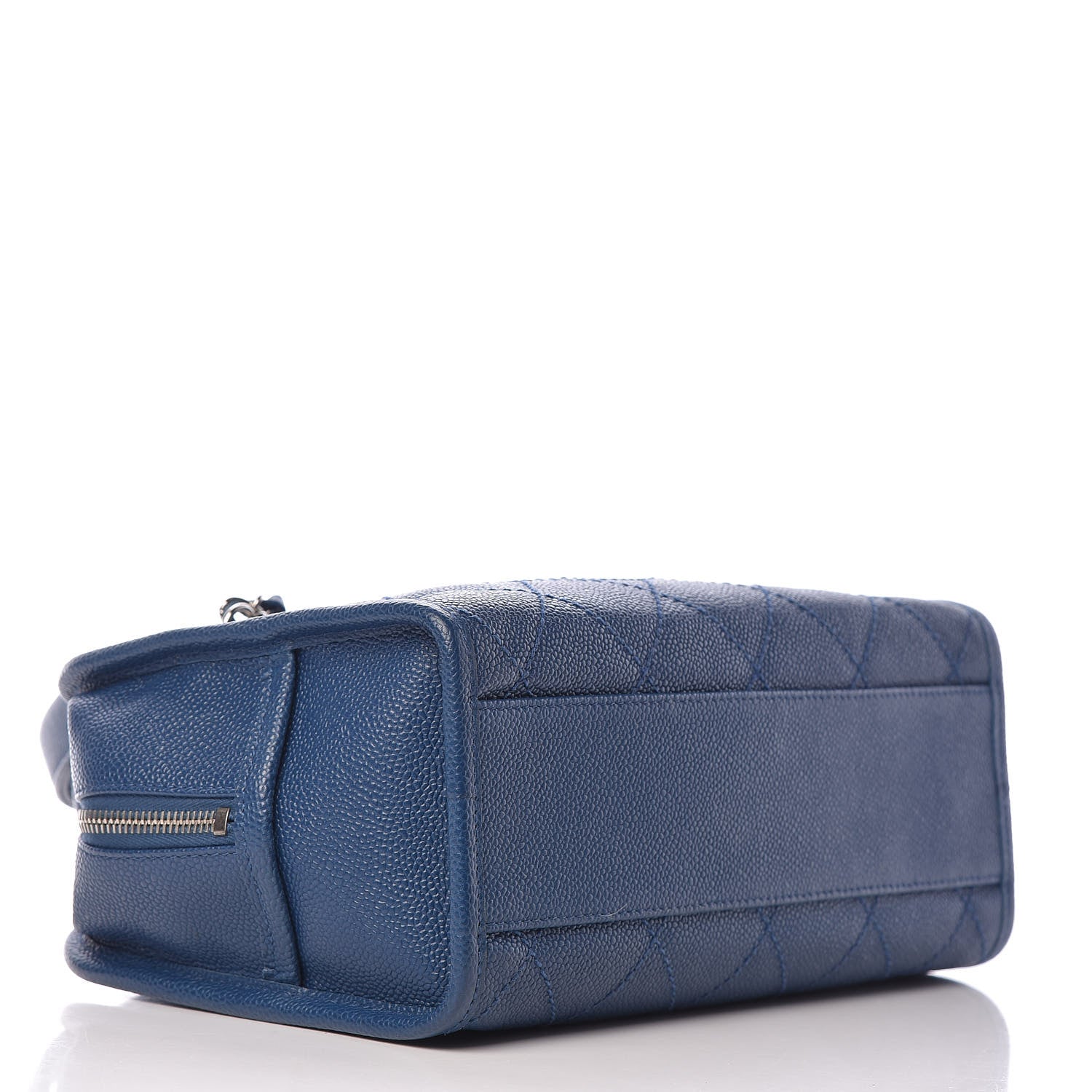 Chanel Caviar Quilted Deauville Bowling Bag Blue 4 of 10