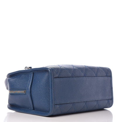 Chanel Caviar Quilted Deauville Bowling Bag Blue 4 of 10