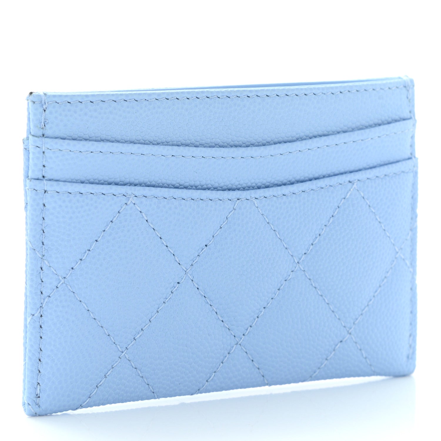 Chanel Caviar Quilted Card Holder Light Blue 3 of 10