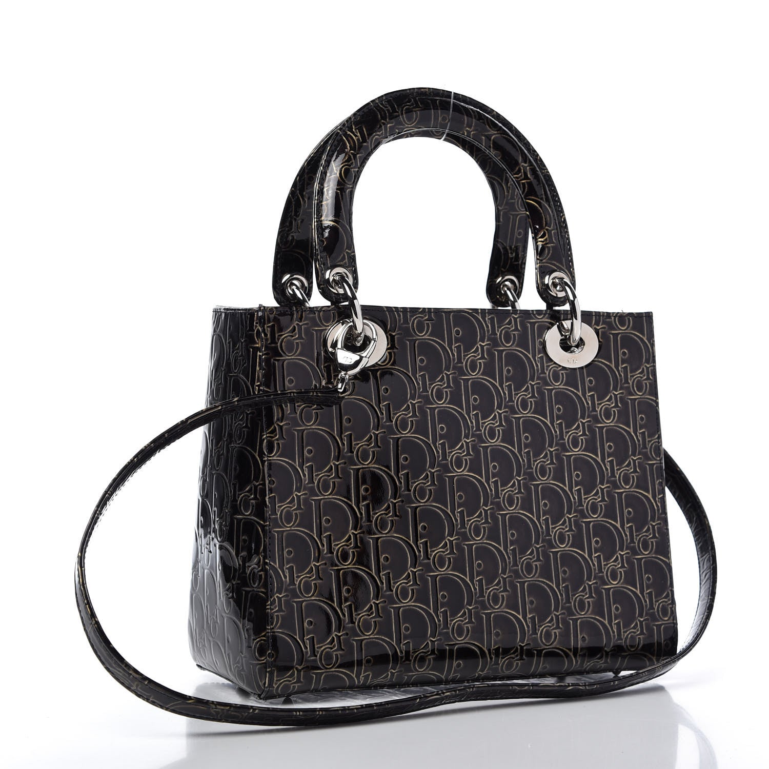 Christian Dior Patent Ultimate Medium Lady Dior Brown 3 of 10