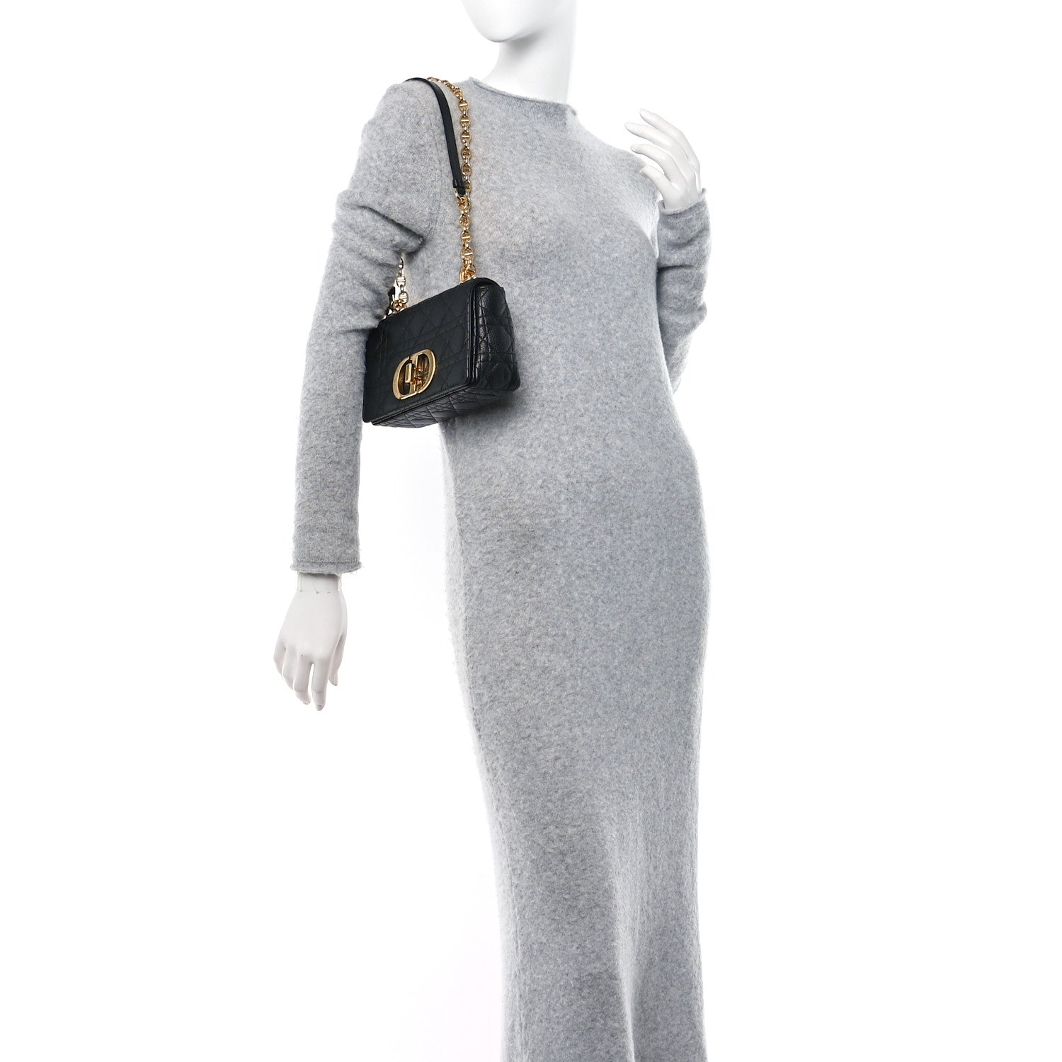 Christian Dior Calfskin Cannage Small Caro Bag Black 2 of 10