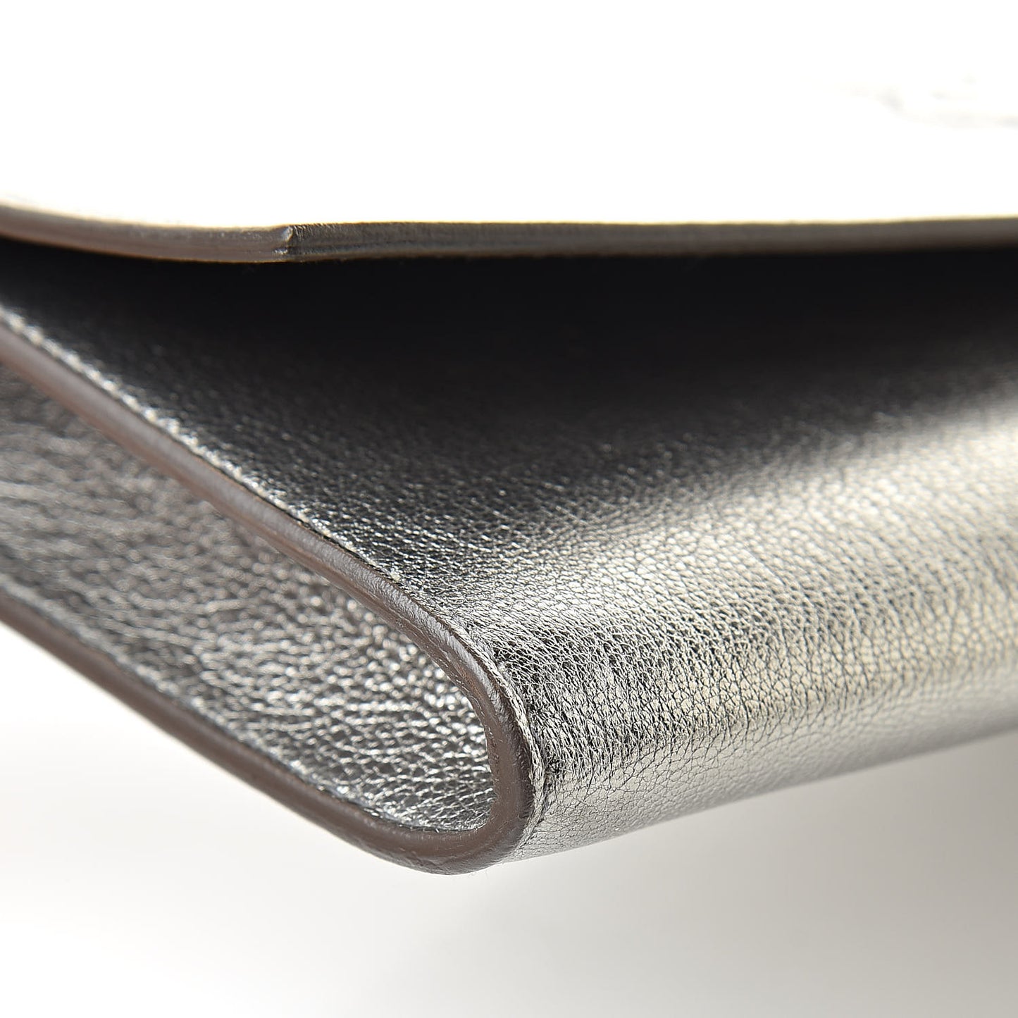 Metallic Calfskin Small Belle De Jour Clutch Silver