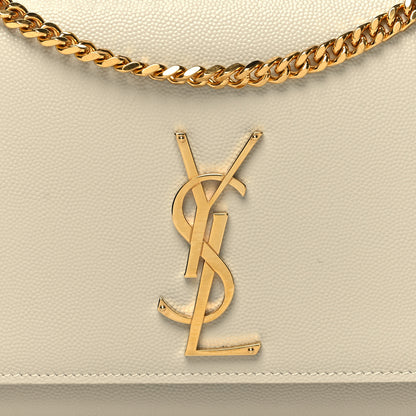 Saint Laurent Grain De Poudre Medium Classic Monogram Kate Satchel Dove White 6 of 9