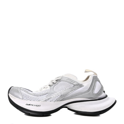 Balenciaga Metallic Calfskin Mesh Circuit Womens Sneaker 37 Silver White 1 of 8