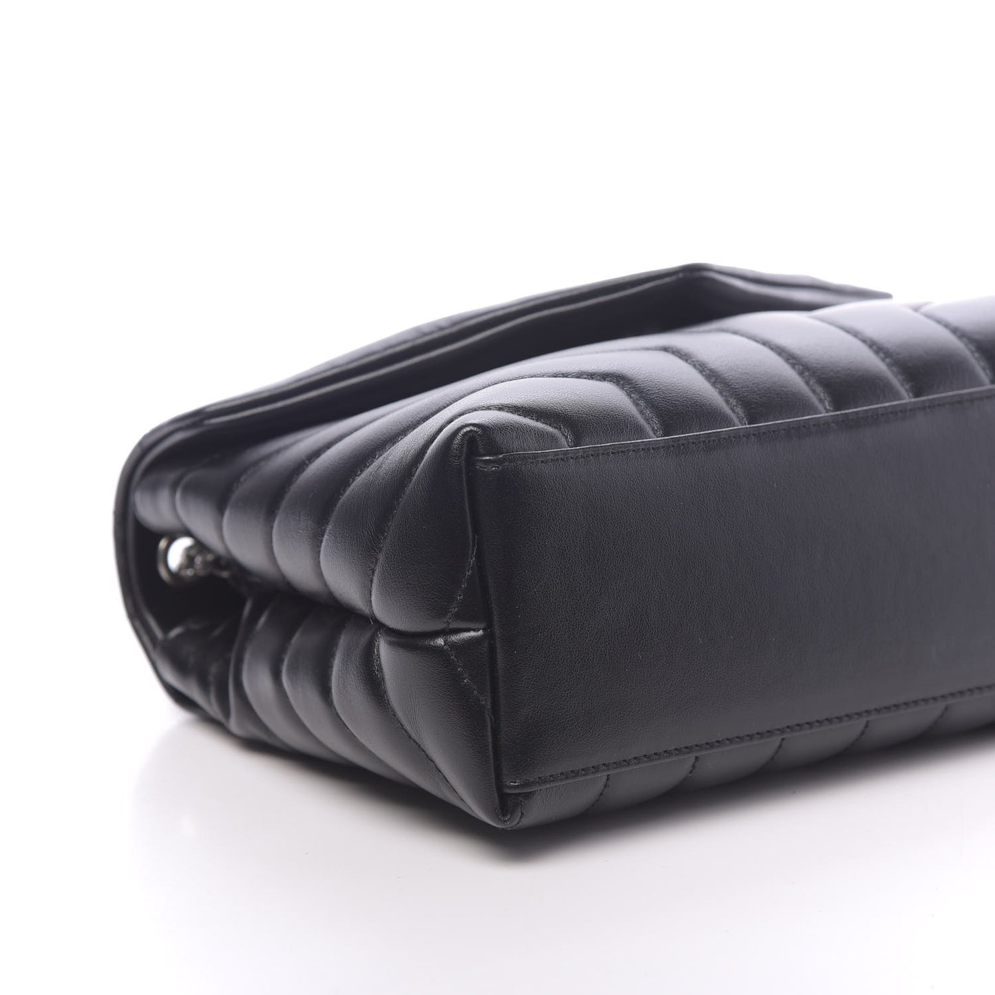Calfskin Y Quilted Monogram Small Loulou Chain Satchel Black