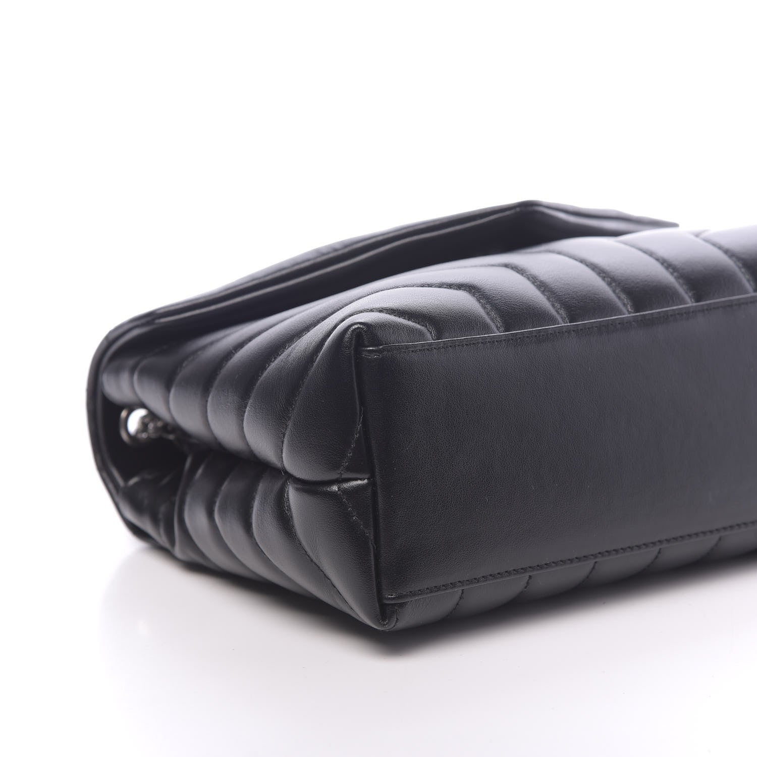 Saint Laurent Calfskin Y Quilted Monogram Small Loulou Chain Satchel Black 8 of 9