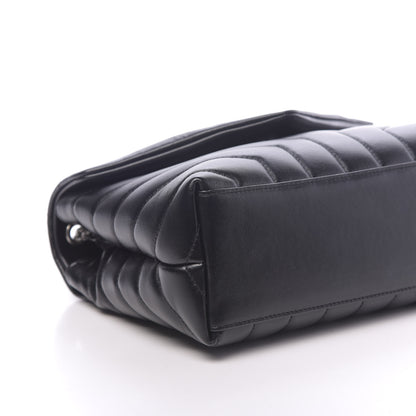 Saint Laurent Calfskin Y Quilted Monogram Small Loulou Chain Satchel Black 8 of 9