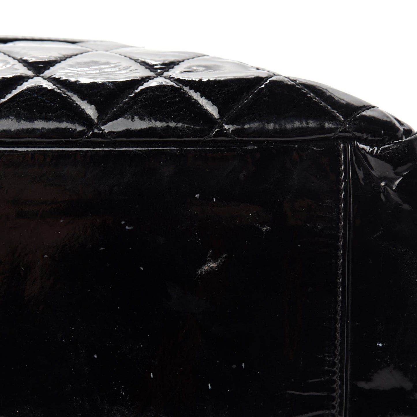 Patent Quilted Grand Shopping Tote GST Black