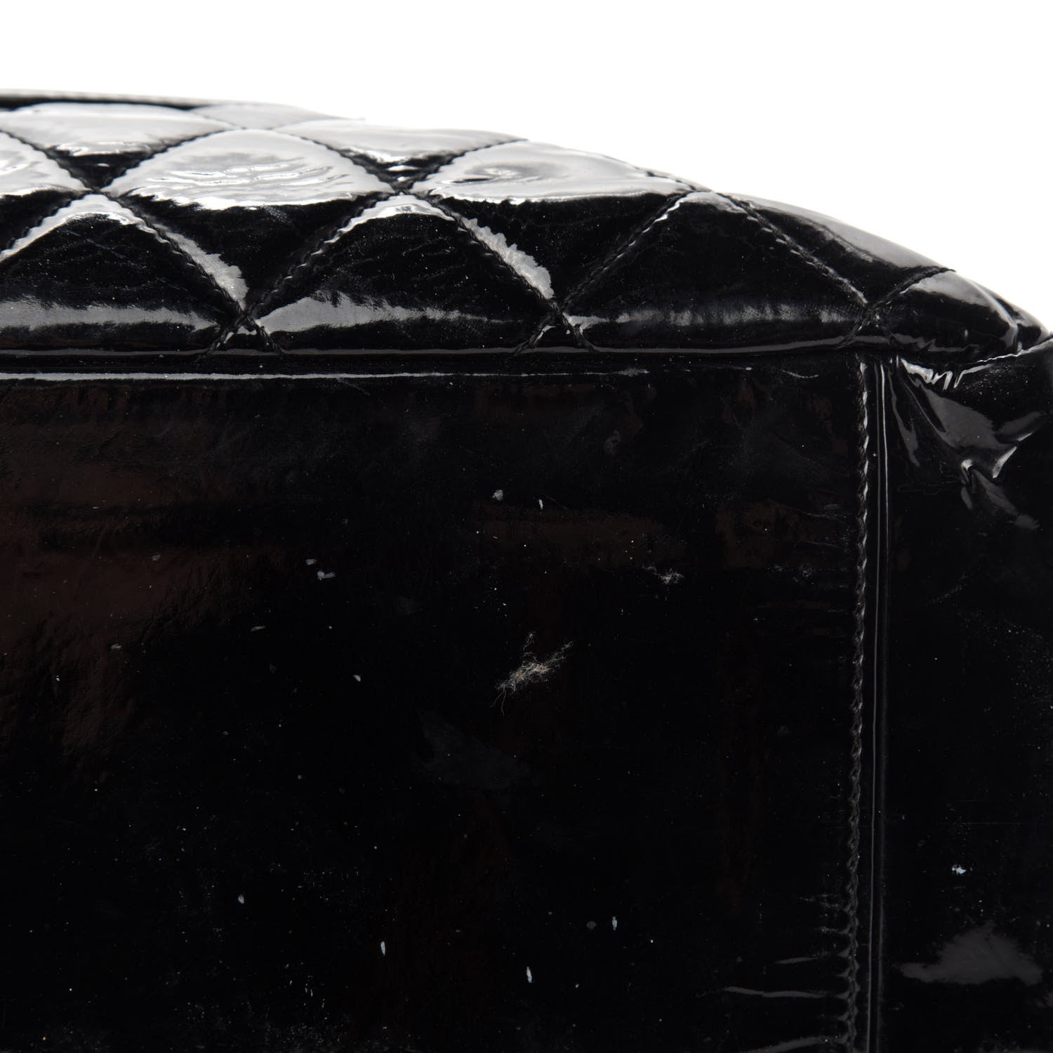 Chanel Patent Quilted Grand Shopping Tote GST Black 9 of 16