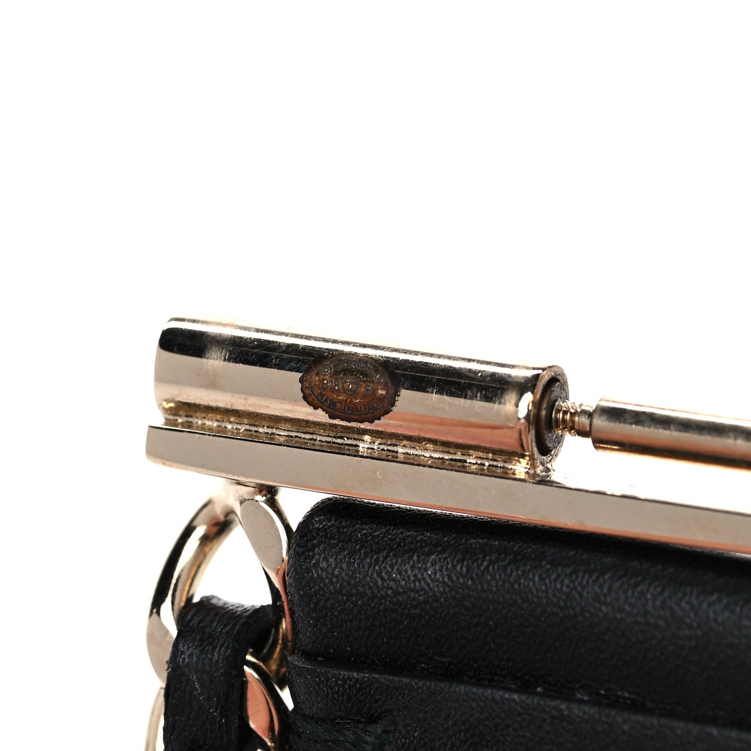 Chanel Lambskin Chain CC Cuff Black Gold 8 of 13