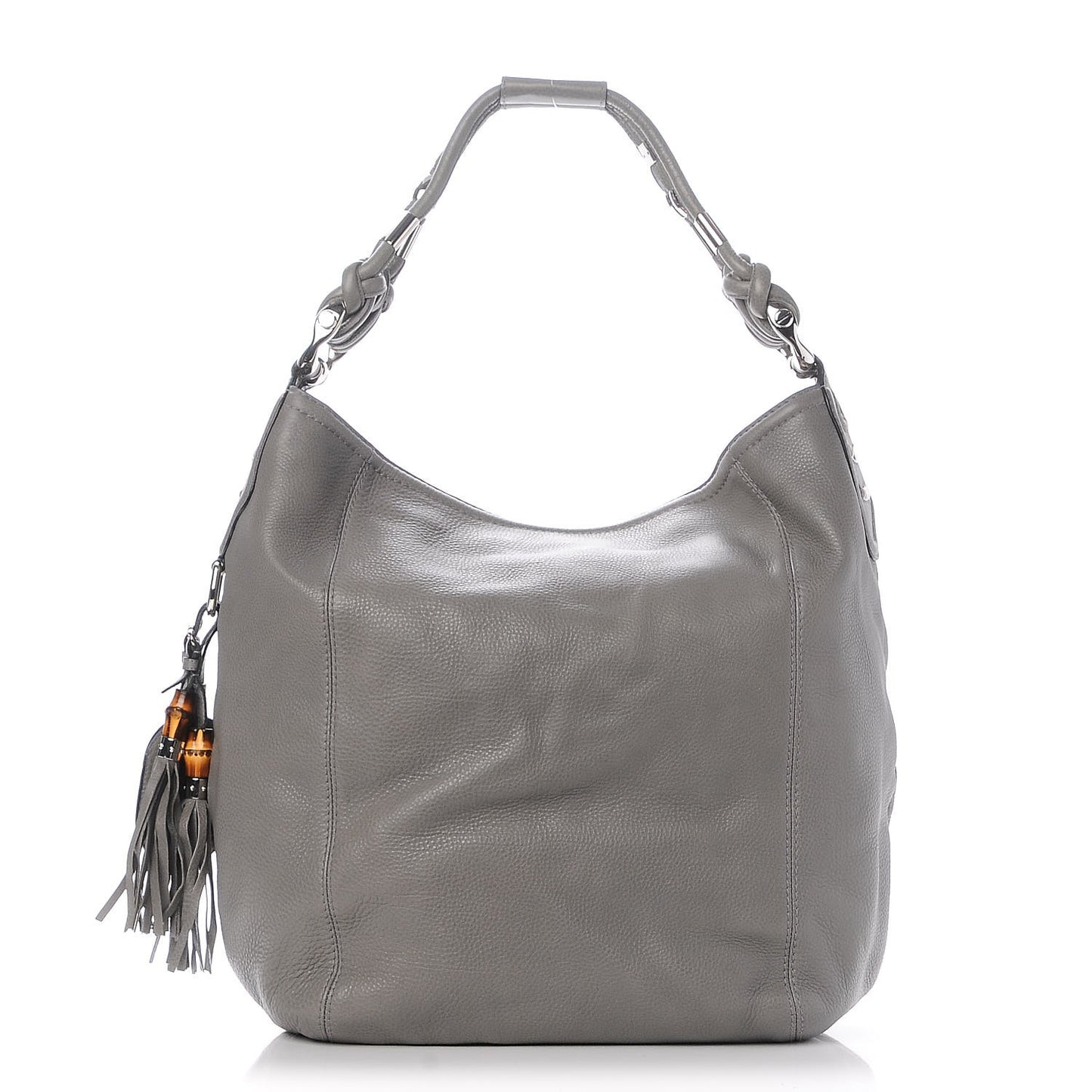 Calfskin Large Techno Horsebit Hobo Grey