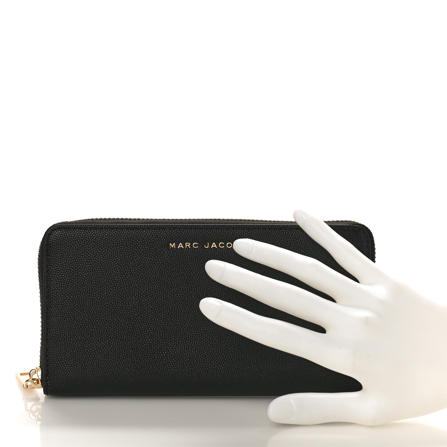Calfskin Long Zip Around Wallet Black