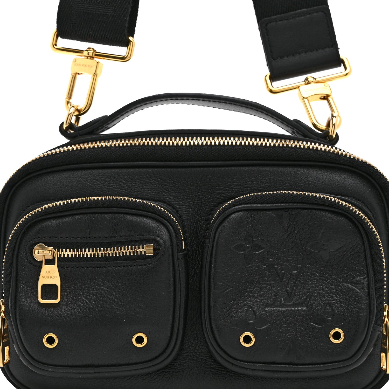 Louis Vuitton Calfskin Monogram Embossed Utility Crossbody Black 7 of 9