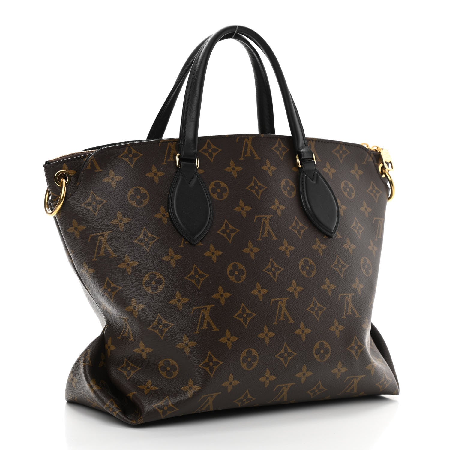 Louis Vuitton Monogram Flower Zipped Tote MM Black 3 of 12