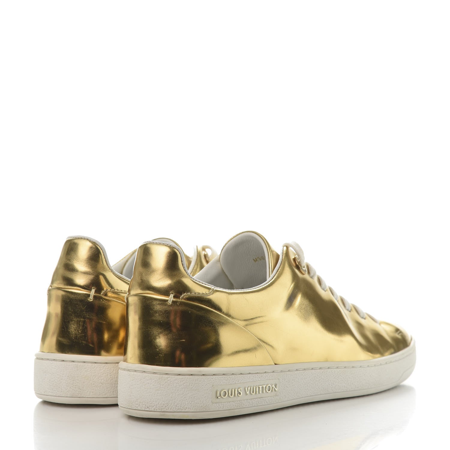 Louis Vuitton Metallic Calfskin Frontrow Sneakers 36.5 Gold 4 of 11