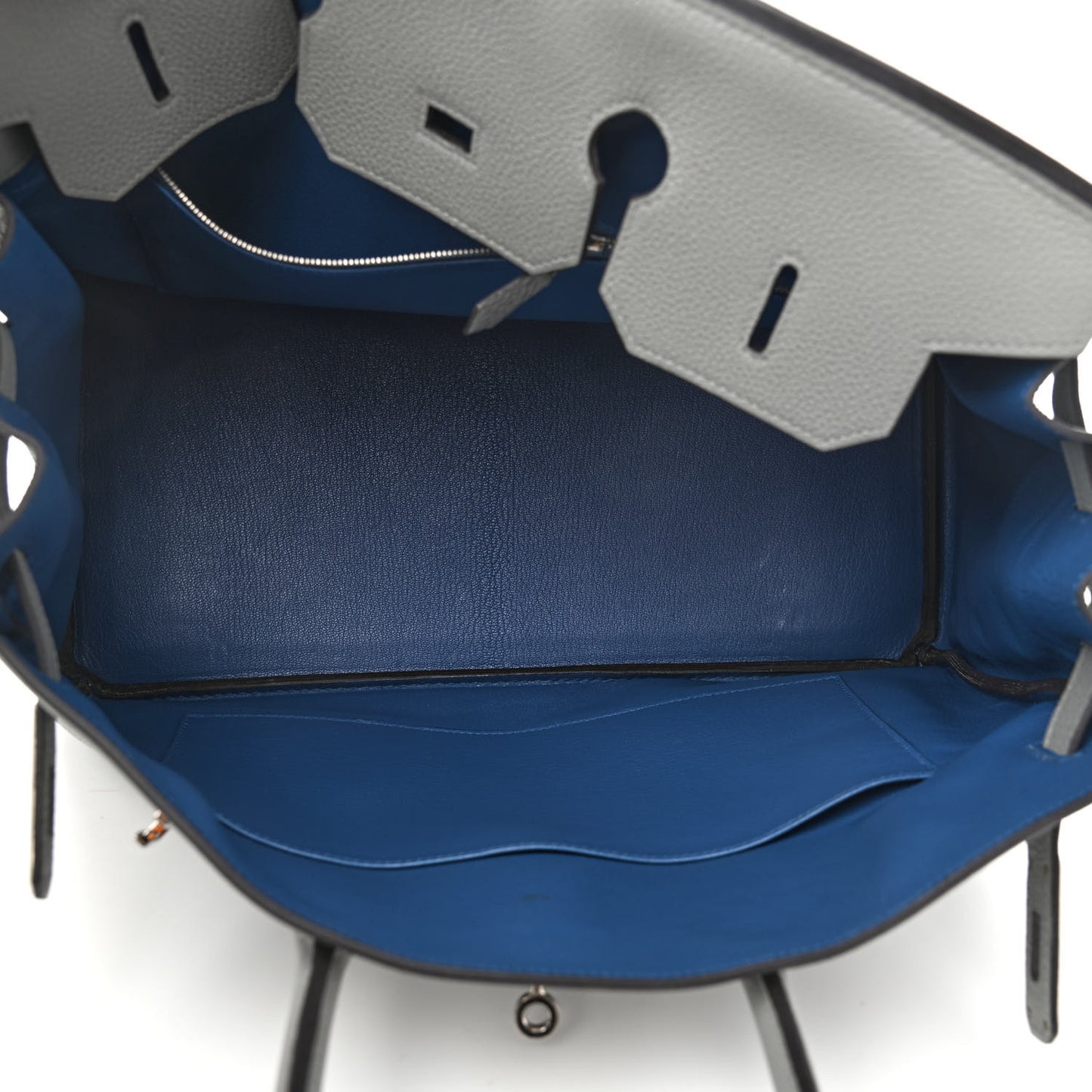 Togo Bi-Color Birkin 35 Gris Mouette Bleu Agate