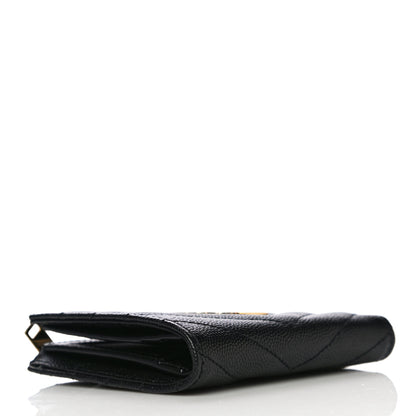 Saint Laurent Grain De Poudre Matelasse Chevron Monogram Zipped Card Case Black 4 of 10
