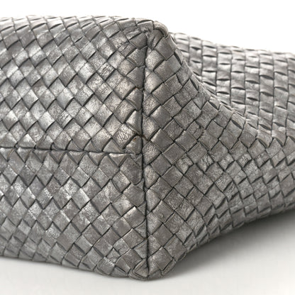 Bottega Veneta Metallic Nappa Intrecciato Medium Moon Cabat Silver 9 of 11
