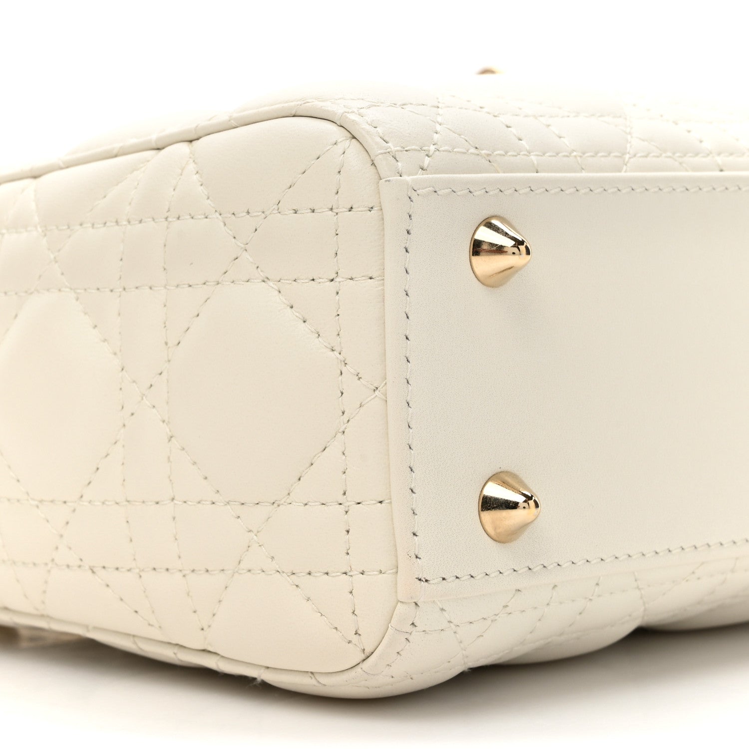 Christian Dior Lambskin Cannage Small My ABCDior Lady Dior White 10 of 12